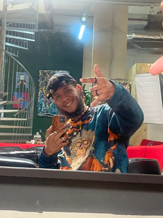 Julio Falcon in the studio